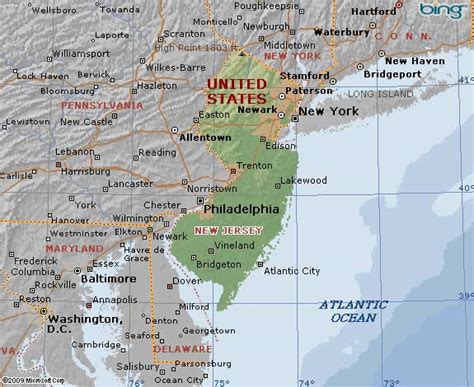 Map Of New Jersey State Usa