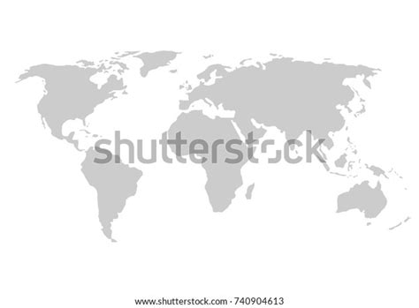 Blank Grey World Map Isolated On Stock Vector Royalty Free 740904613