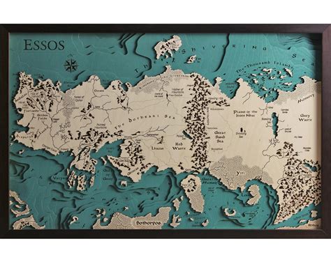 Essos Game Of Thrones Wooden Map Chart Laser Cut 46 X 68 Cm Etsy Canada