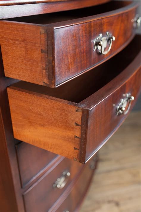 Mahogany Bow Front Chest Of Five Drawers Antiques Atlas