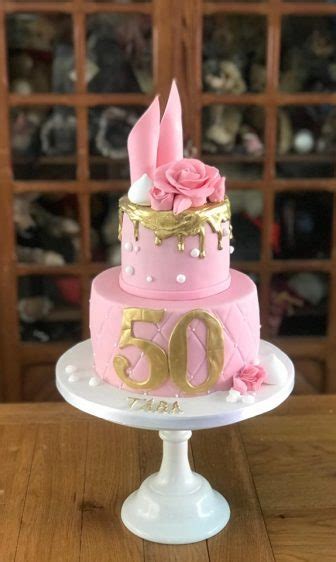 Gold Drip Cake With Fresh Flowers 50th Birthday Cake Rose Gold Cake