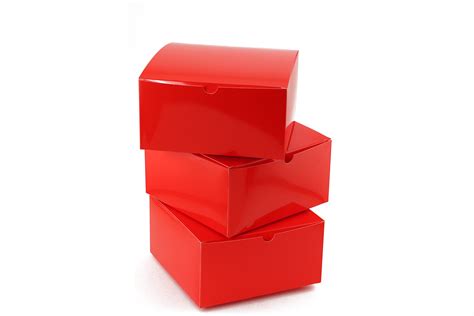 10pk Red Paper T Boxes Lot 8 X 8 X 4 Craft Treat Box Valentines