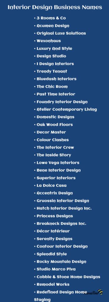 600 Cool And Creative Interior Design Business Names Ideas Namesbee