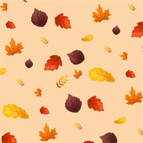 Free Vector Vector Autumn Leaves Background Seamless Pattern