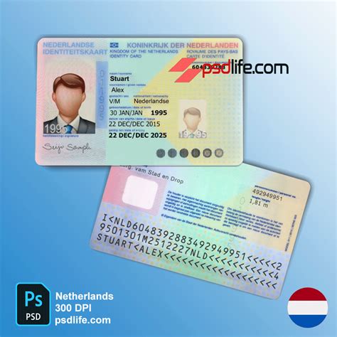 Netherlands Dutch Fake Psd Id Card Template Verifying Paypal Account Full Editable All Font