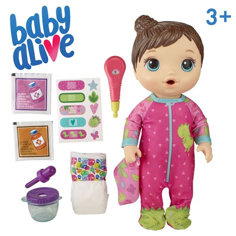 Baby Alive Mix My Medicine Baby Doll Dinosaur Pajamas Drinks And Wets