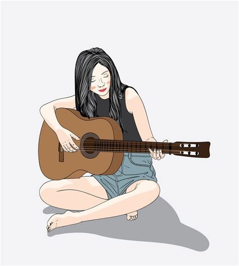 Cover Wattpad Close Girls Cartoon Art Guitar Illustration