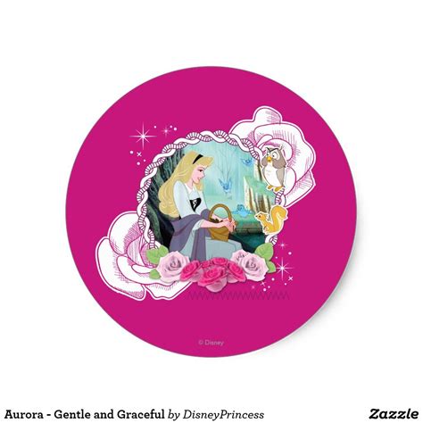 Aurora Gentle And Graceful Classic Round Sticker In 2021