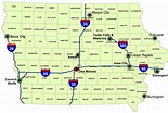 Landkarte Iowa (Karte Interstate Highways) : Weltkarte.com - Karten und ...