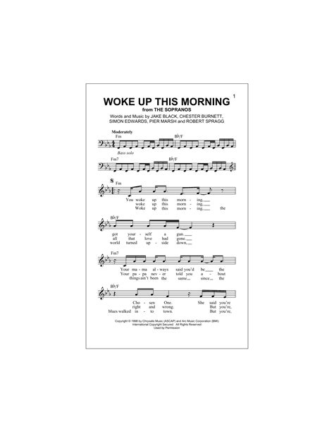 Alabama 3 Woke Up This Morning Sheet Music Pdf Notes Chords Pop
