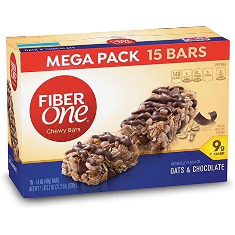 fiber one chewy bars oats chocolate fiber snacks mega pack ounce pack of 15