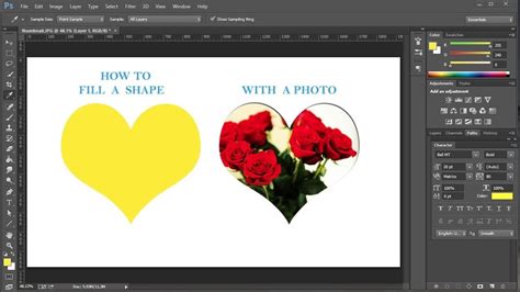 How To Fill A Shape With A Photo In Adobe Photoshop Youtube