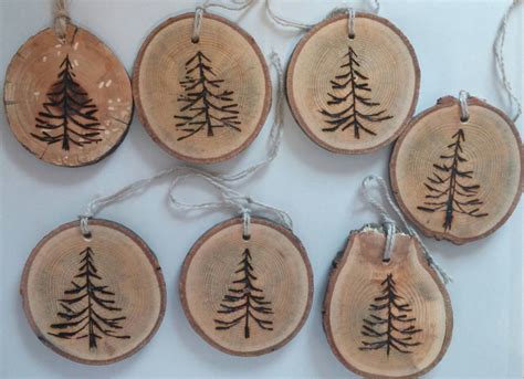Wood Burned Wood Slice Ornaments. Handmade and Hand Wood | Etsy | Wood christmas ornaments, Wood 
