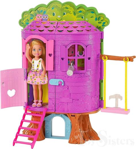 2023 Barbie Chelsea Treehouse Playset Doll And Puppy Hpl70 Toy Sisters