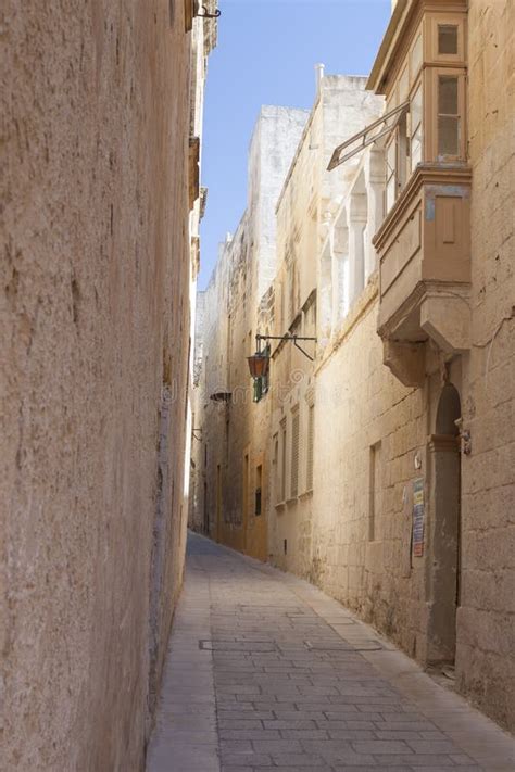 Malta Mdina Narrow Street Stock Photo Image Of Town Alley 100768160