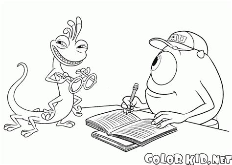 Characters in kingdom hearts iii. Coloring page - Randy and Mike Wazowski