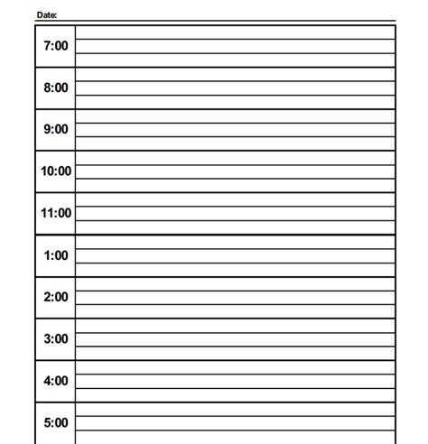 Downloadable Editable Daily Schedule Template Editable Daily Schedule