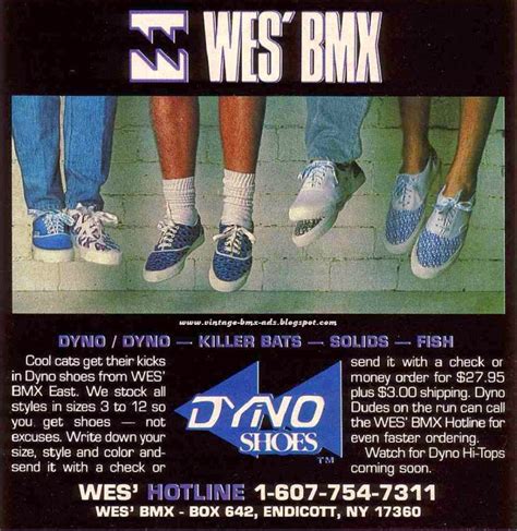 Vintage Bmx Ads Wes Bmx Dyno Shoes