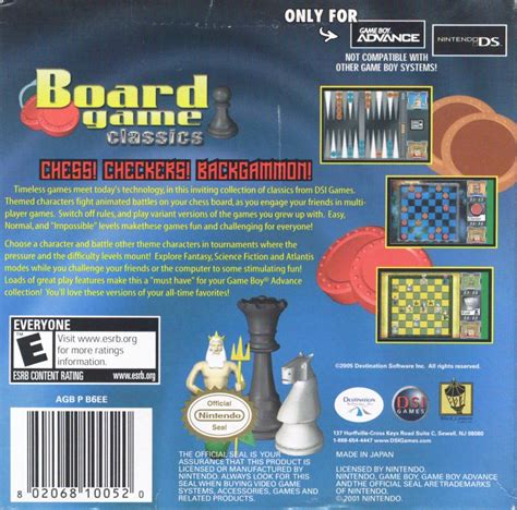 Board Game Classics 2005 Game Boy Advance Box Cover Art