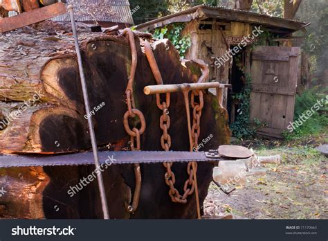 Antique Logging Tools At Sturgeons Mill Stock Photo 71170663