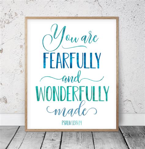 You Are Fearfully And Wonderfully Made Sign Psalm Scripture My XXX