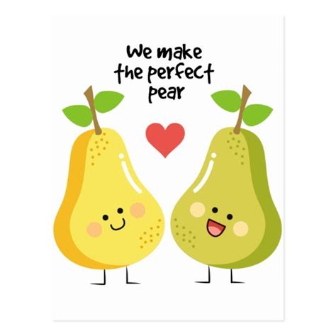 Funny Fruit Pun We Make The Perfect Pear Postcard Zazzleca