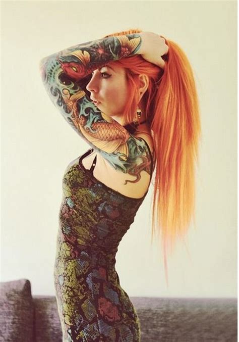 Tattoo Ginger Dont Be Coy Girl Tattoos Girls With Sleeve