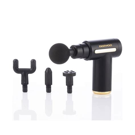 Daewoo Mini Massage Gun With 4 Massage Heads Led Rechargeable 1500mah Black Buysbest