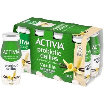 Activia Probiotic Dailies Vanilla Yogurt Drink 8ct 3 1 Fl Oz Bottles