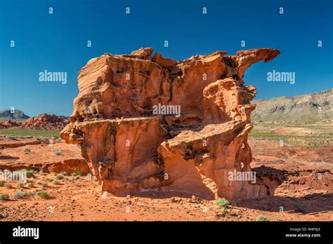 Eroded Red Jurassic Sandstone Rocks Fossil Sand Dunes In Little