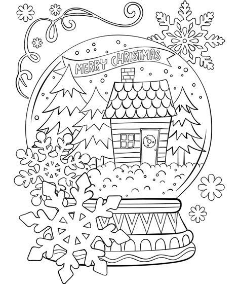 Coloring book page of christmas snow globe with santa claus. Merry Christmas Snowglobe - www. crayola.com | Printable ...
