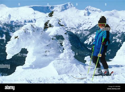 Mount Washington Ski Resort Boy At Mt Albert Edward Overlook