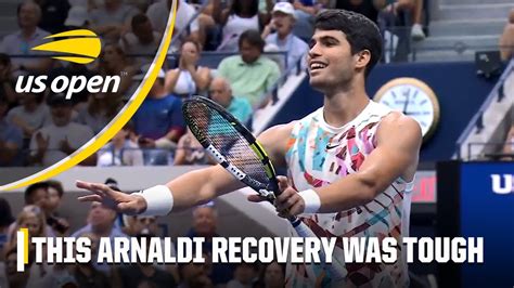 Even Carlos Alcaraz Was Impressed By This Recovery From Matteo Arnaldi Us Open Youtube