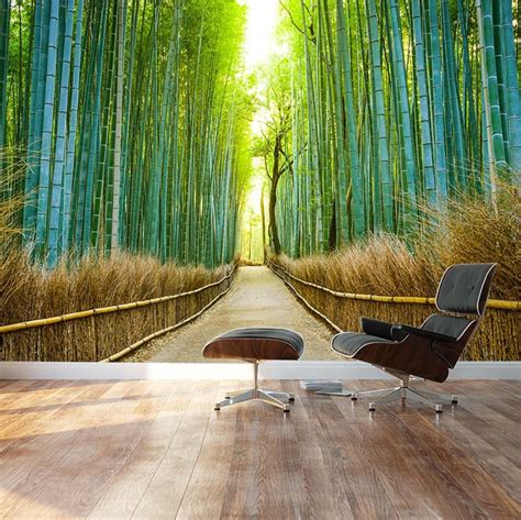Bamboo Forest With A Path Headed Into A Sunny Clearing Wall Etsy In