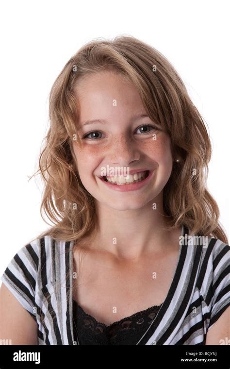 Portrait Of A Happy 10 Year Old Girl Stock Photo Alamy