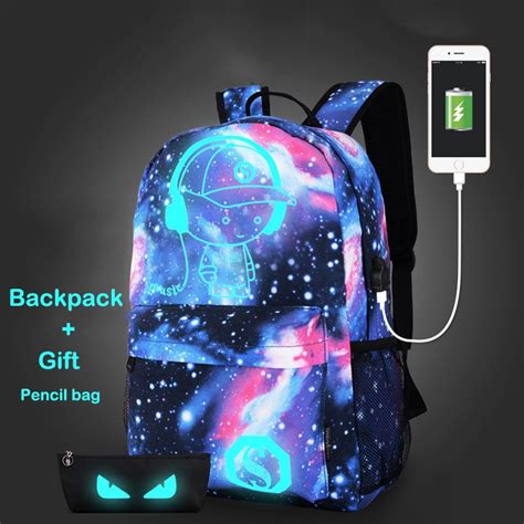 Back Pack Moderna Mochila Anime Con Puerto De Carga Usb Escolar O De Viaje Mens Bags