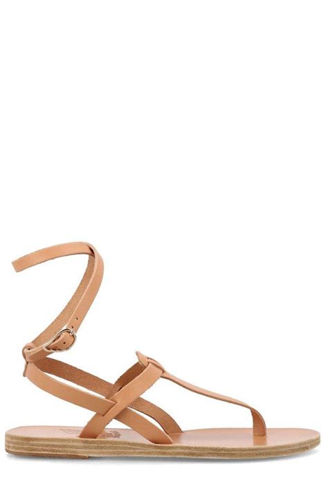 Ancient Greek Sandals Estia Strapped Thong Sandals In Brown Lyst