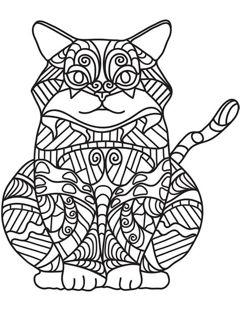 Dibujo De Gato Zentangle Para Colorear Dibujos Para Colorear Imprimir