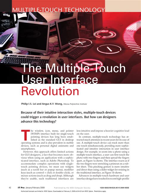 Pdf The Multiple Touch User Interface Revolution