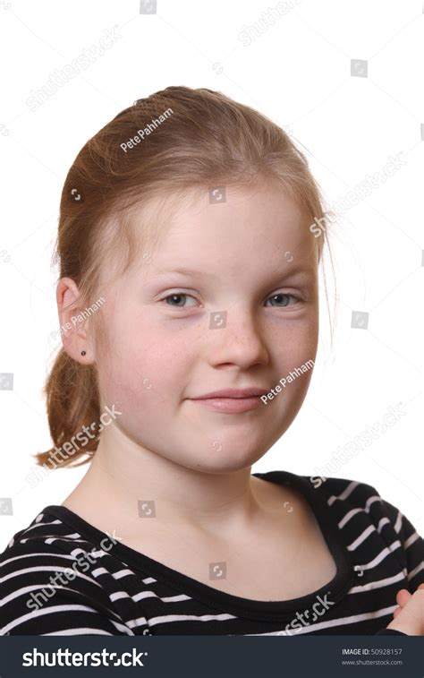 Happy Young Girl White Background Stock Photo 50928157 Shutterstock