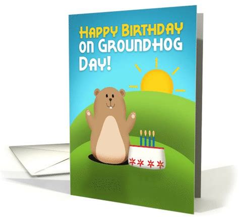 Happy Birthday On Groundhog Day For Anyone Card Groundhog Day Happy