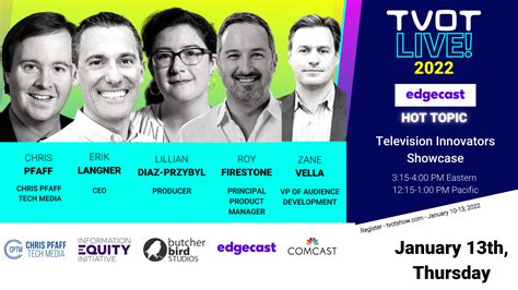 Tvot Session Tomorrow “television Innovators Showcase” Sponsored By