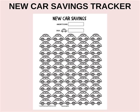 New Car Savings Tracker PDF Printable New Car Sinking Fund | Etsy