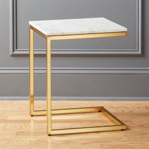 Smart Brass C Table With White Marble Top Reviews Cb2 Canada