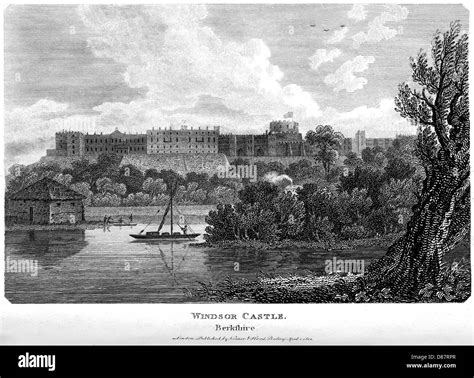 An Engraving Entitled Windsor Castle Berkshire Scanned At High