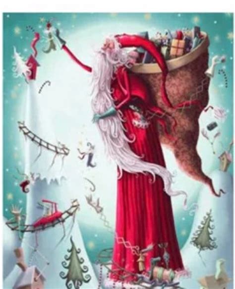 US Seller 50x40cm Vintage Inspired Santa Clause Father Christmas