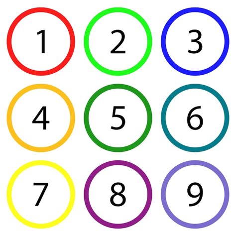 Números En Círculos De Colores Ilustración De Vector De Logotipo De