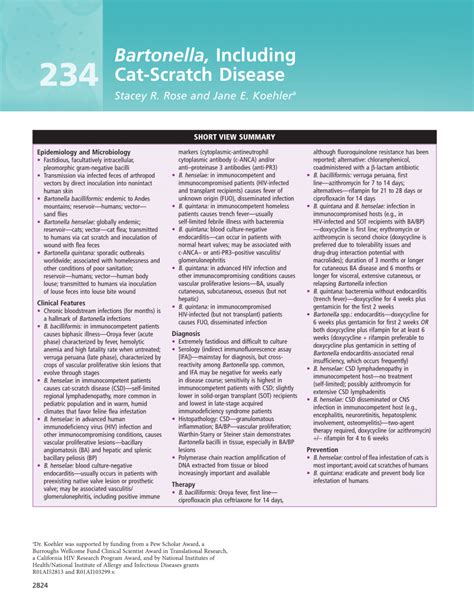 Pdf Bartonella Including Cat Scratch Disease