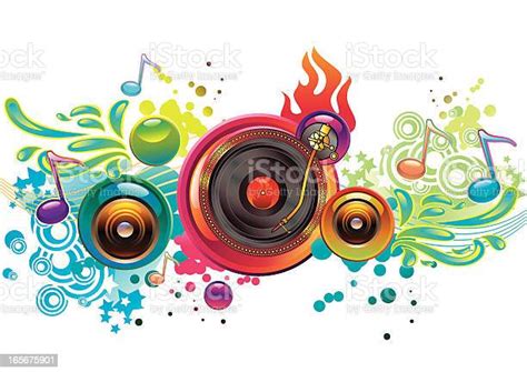 Funky Turntable Stock Illustration Download Image Now Backgrounds