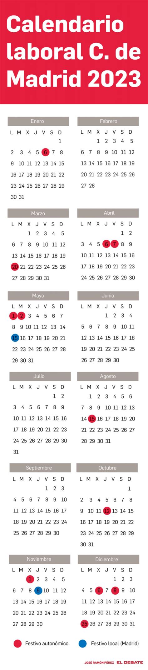 Calendario Laboral Comunidad De Madrid 2023